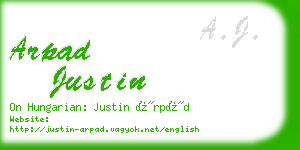 arpad justin business card